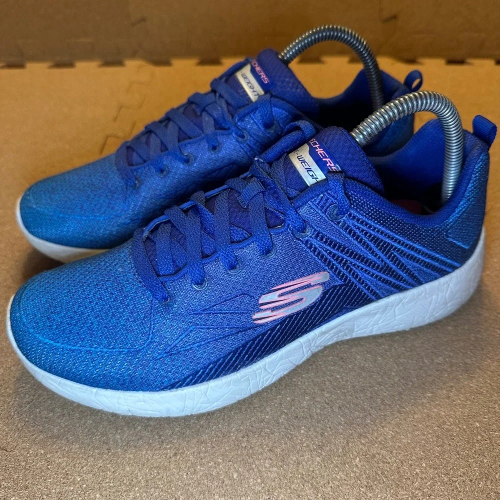 Skechers Lite-Weight Sneakers Women 8 Blue 12783 Air-Cooled Memory Foam Athletic